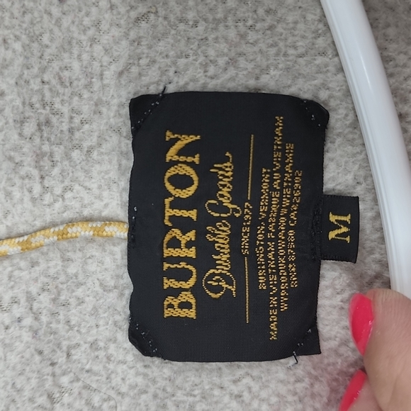 Burton cream colored fleece hooded jacket - Picture 3 of 7